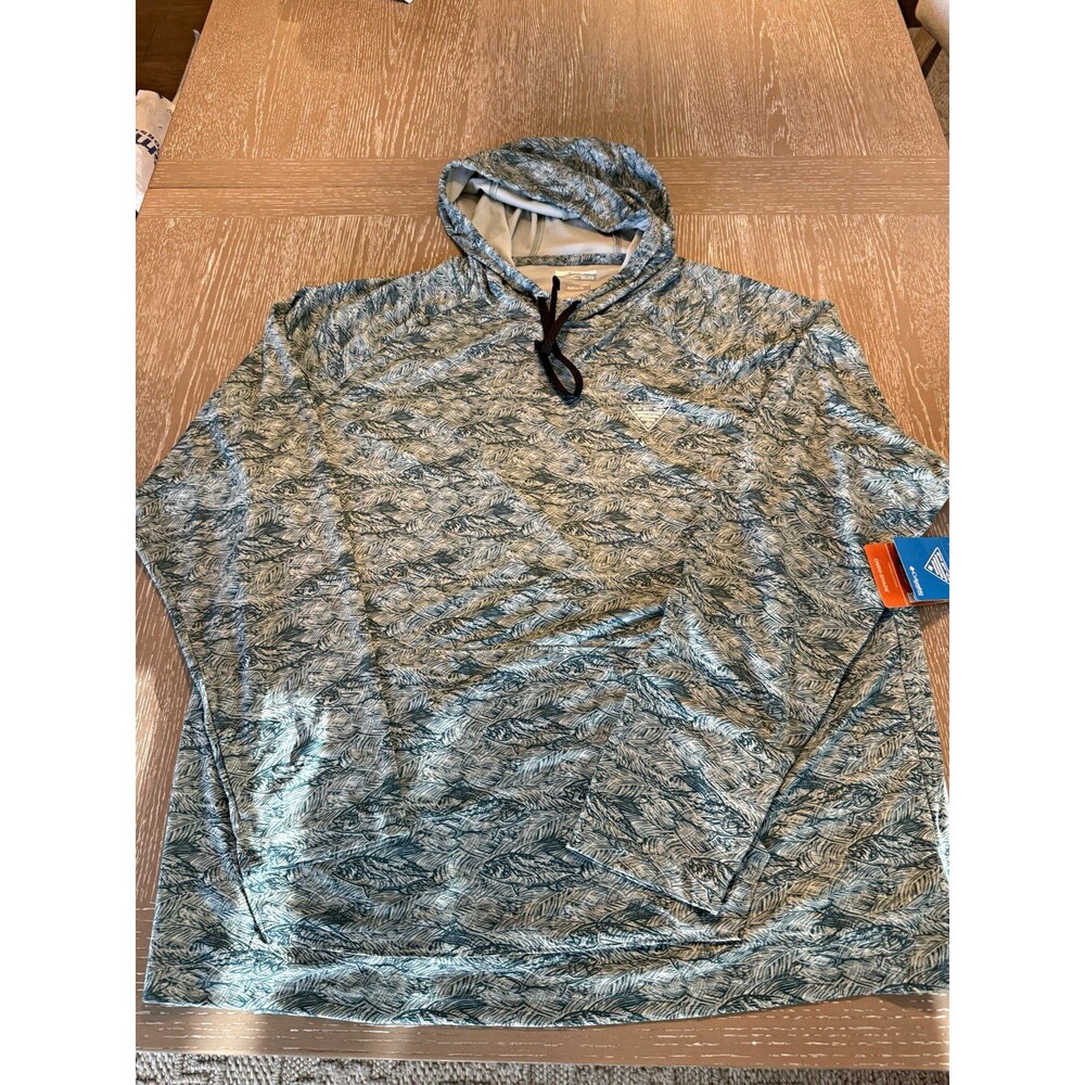 Columbia PFG Men’s Blue/Gray Fish Graphic Pullover Hoodie 2XL Big & Tall